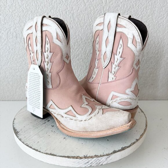 Lane CHASE THE WIND Womens Cowboy Bootie 6 Western Pink White Cowgirl Boots - Picture 11 of 11